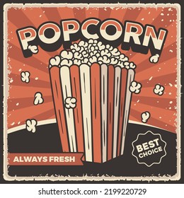 Popcorn Signage Poster Retro Rustic Vector