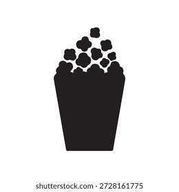 Ilustración plana de Vector de silueta de palomitas