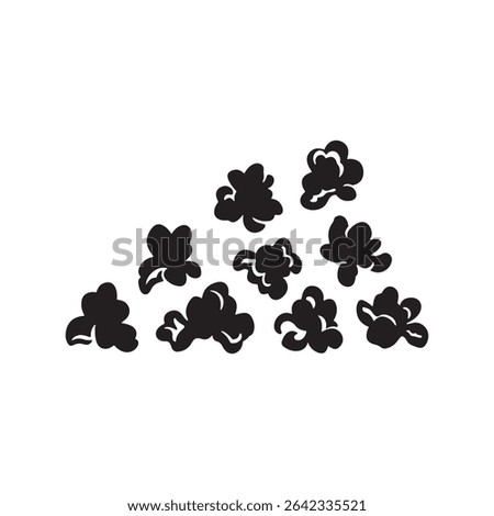 Popcorn silhouette vector flat illustration design.