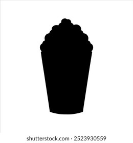 Popcorn silhouette vector illustration on white background
