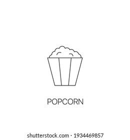 Popcorn simple icon cinema concept takeaway food