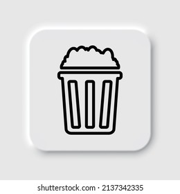 Popcorn simple icon vector. Flat desing. Neumorphism design.ai