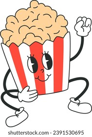 Popcorn Sitting Character Vector Illustration