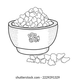 popcorn Sketch hand drawing vector Illustration