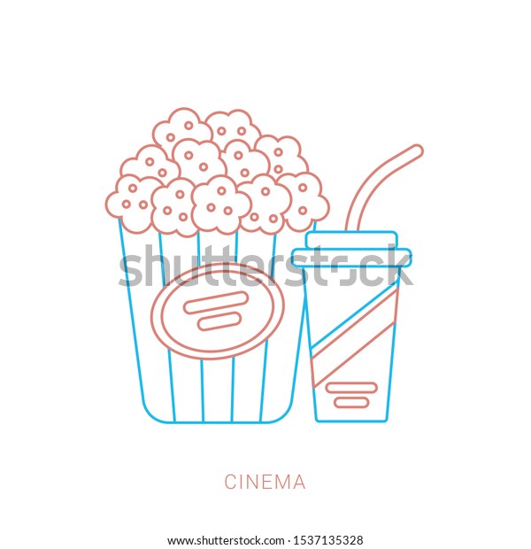 Popcorn Snack Drink Flat Style Vector Stock Vector (Royalty Free ...