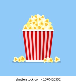 Popcorn snack in flat style. Vector illustration