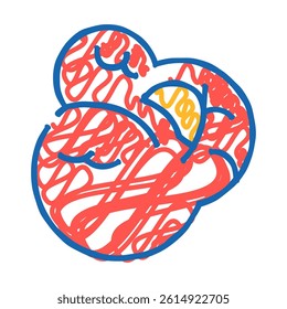 popcorn snack food doodle icon sketch vector. popcorn snack food sign. isolated symbol illustration