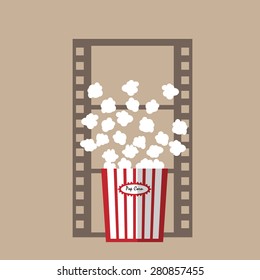 Popcorn snack for movie vector
