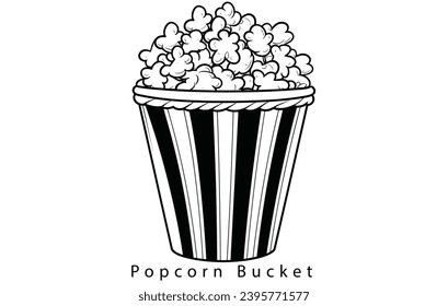 Popcorn snack vector icon illustration,Popcorn line icon
