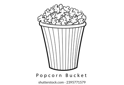 Popcorn snack vector icon illustration,Popcorn line icon
