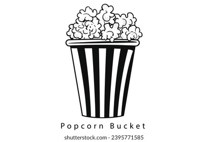 Popcorn snack vector icon illustration,Popcorn line icon
