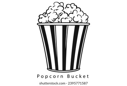 Popcorn snack vector icon illustration,Popcorn line icon
