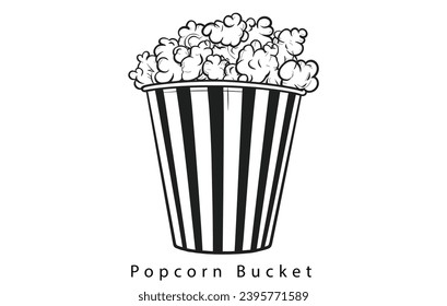 Popcorn snack vector icon illustration,Popcorn line icon
