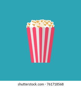 Popcorn Snack. Vector Illustration. Flat Design