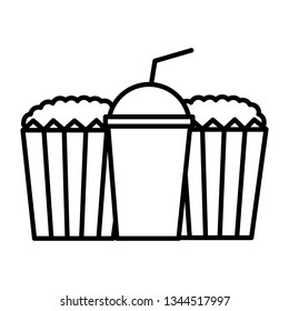 popcorn and soda isolated icon