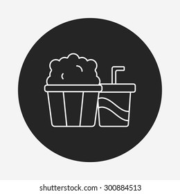 popcorn and soda line icon