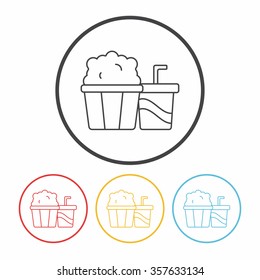 popcorn and soda line icon