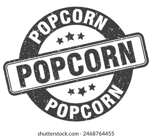 popcorn stamp. popcorn sign. round grunge label