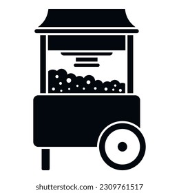 Popcorn stand icon simple vector. Seller food. Maker candy