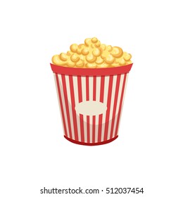 Popcorn Street Food Menu Item Realistic Detailed Illustration