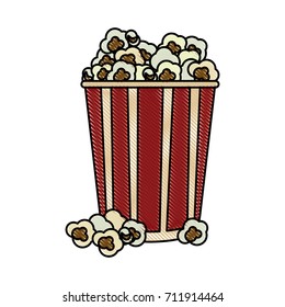 popcorn in striped bucket icon image