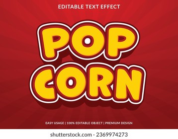 popcorn text effect template design with 3d style use for business brand and logo