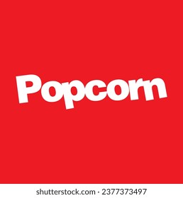 texto de palomitas sobre fondo rojo.