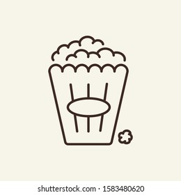 Popcorn thin line icon. Fast food concept. Vector illustration symbol elements for web design and apps.