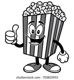Popcorn with Thumbs Up Illustration