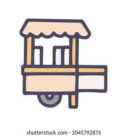 popcorn color de carros de comercio vectorial doodle simple icono