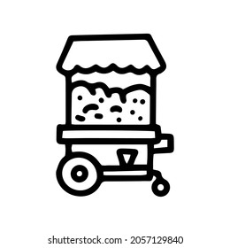 popcorn trade cart line vector doodle simple icon