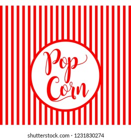 Popcorn typography with striped background