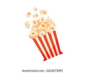 Popcorn vector for cinema or movies isolate in white background 