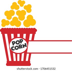 Popcorn. Vector color illustration in cartoon style, monogram