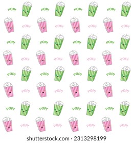 Popcorn. Vector color illustration in cartoon style. Drawing popcorn.