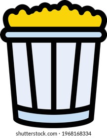 popcorn vector color line icon