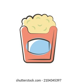 Popcorn vector Filled Outline Icon Design illustration. Food and Drink Symbol on White background EPS 10 File