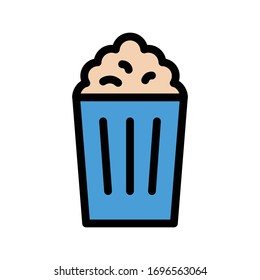 popcorn vector flat color icon 