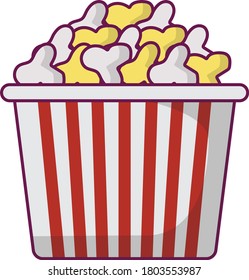icono de color plano vectorial popcorn