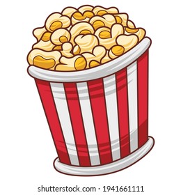 Popcorn Vector in Flat Design Style