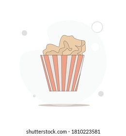 popcorn vector flat illustration on white