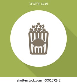 Popcorn vector icon.