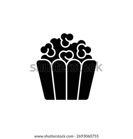 Popcorn vector icon. Food and beverage icon solid style. perfect use for logo, presentation, website, and more. modern icon design glyph style