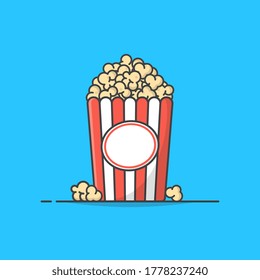Popcorn Vector Icon Illustration. 