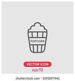 Popcorn Vector Icon Illustration For Web And Mobile Application.Ui/Ux.Light Background.