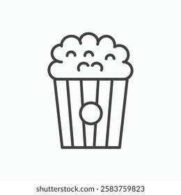 Popcorn vector icon isolated in black line