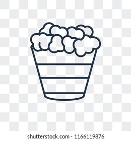 Popcorn vector icon isolated on transparent background, Popcorn logo concept