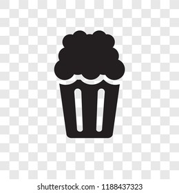 Popcorn vector icon isolated on transparent background, Popcorn transparency logo concept