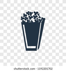 Popcorn vector icon isolated on transparent background, Popcorn transparency logo concept