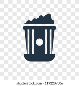 Popcorn vector icon isolated on transparent background, Popcorn transparency logo concept